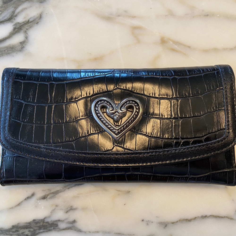 Wallet- Embossed Black Leather